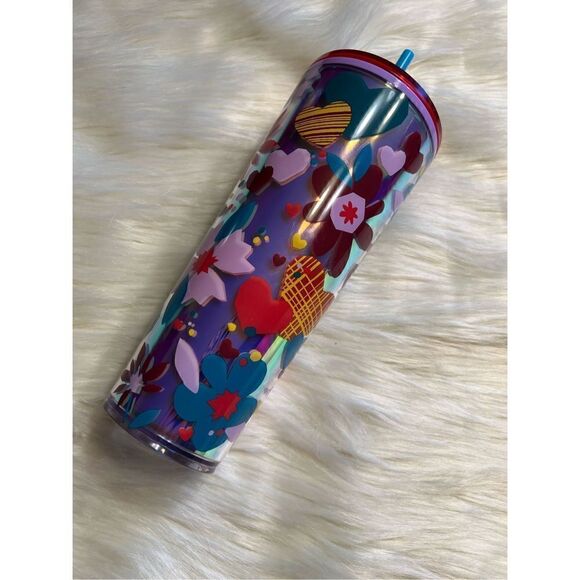Starbucks 24oz Hearts and Flowers Multicolor Tumbler - Picture 1 of 5